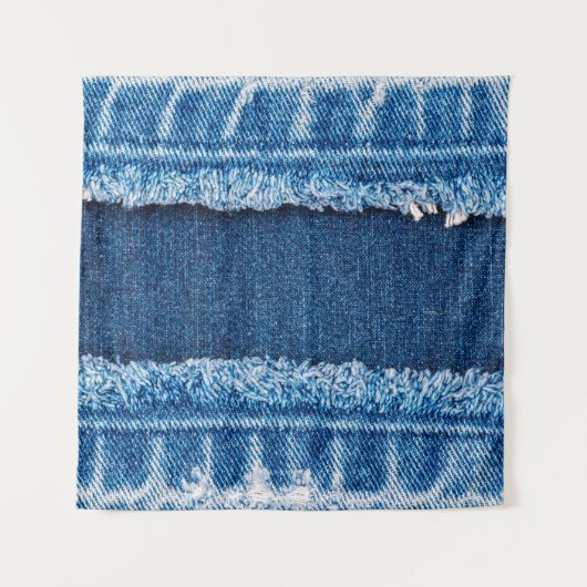 Blauer Jeans Stoff Textur Wandteppich (Vorderseite)