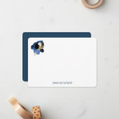 Blauer jeden Anlaß Japandi Mitteilungskarte (Vorderseite/Rückseite Beispiel)