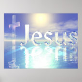 Blauer Jesus Poster (Vorne)