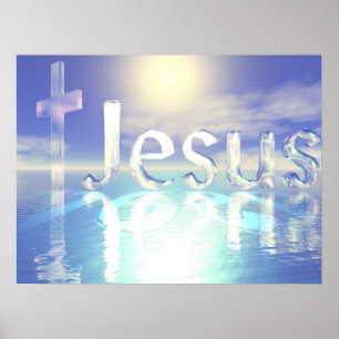 Blauer Jesus Poster