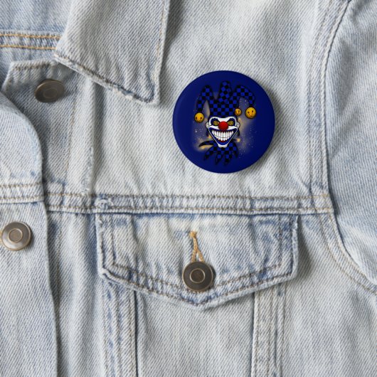 Blauer Joker Wirbel Augen Screwball-Grafiken Button (Beispiel)