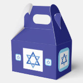 Blauer jüdischer Davidstern mit Rand Geschenkschachtel (Rückseite)