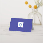Blauer jüdischer Davidstern mit Rand Platzkarte (Rückseite)