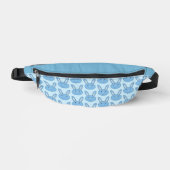 Blauer Junge Bunny Gesicht Frühling Ostern Gemuste Bauchtasche (Vorderseite)
