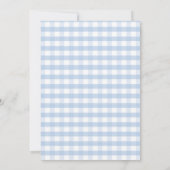 Blauer Junge Gingham Camping Jungen Dusche  Einladung (Rückseite)