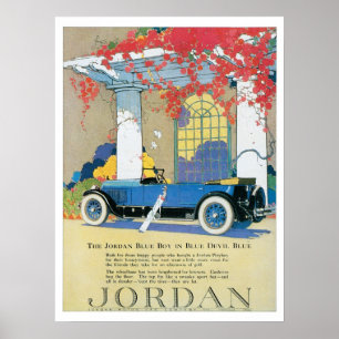 Blauer Junge Jordaniens AutomobileVintage Poster