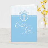 Blauer Junge Kind Gottes Taufe Glückwunsch Karte (Gelbe Blume)