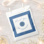 Blauer Junge mit Knopfjunge Dusche Danke Geschenktütchen (Ausgeschnitten)