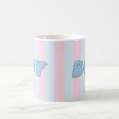Blauer Junge mit rosa Streifen Kaffeetasse (Mittel)