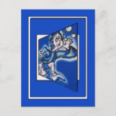 blauer Junge Runnin' (vert frame) Postkarte (Vorderseite)