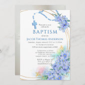 Blauer Junge Taufe Einladung (Vorne/Hinten)