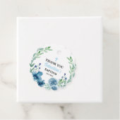 Blauer Junge Taufe Runde Scalloped Geschenkanhänger (Beispiel)