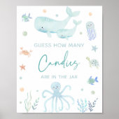 Blauer Junge unter dem Meer schätze, wie viele Spi Poster (Vorne)