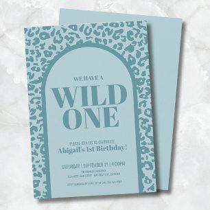Blauer Junge Wild One 1. Geburtstagsfeier Einladung