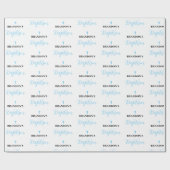 Blauer Jungen Taufgeschenkverpackungspapier Geschenkpapier (Flach)