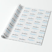 Blauer Jungen Taufgeschenkverpackungspapier Geschenkpapier (Ungerollt)