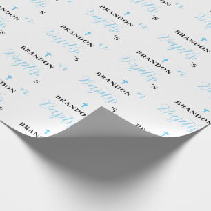 Blauer Jungen Taufgeschenkverpackungspapier Geschenkpapier