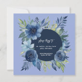 Blauer Junggeselinnen-Abschied Einladung (Rückseite)