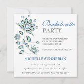 Blauer Junggeselinnen-Abschied Einladung (Vorderseite)