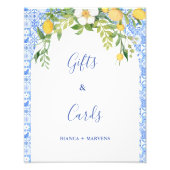 Blauer Kachel und Lemon Hochzeitsgeschenke & Karte Fotodruck (Vorne)