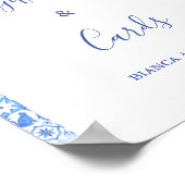 Blauer Kachel und Lemon Hochzeitsgeschenke & Karte Poster (Ecke)