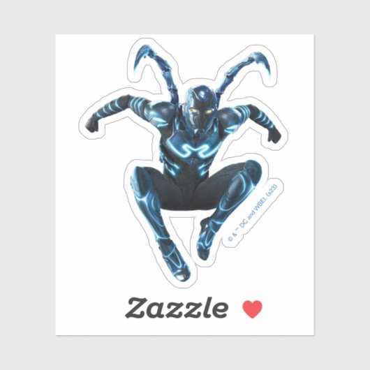 Blauer Käfer Leaping Art Aufkleber (Blatt)