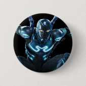 Blauer Käfer Leaping Art Button (Vorderseite)