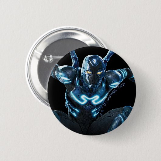 Blauer Käfer Leaping Art Button (Vorne & Hinten)