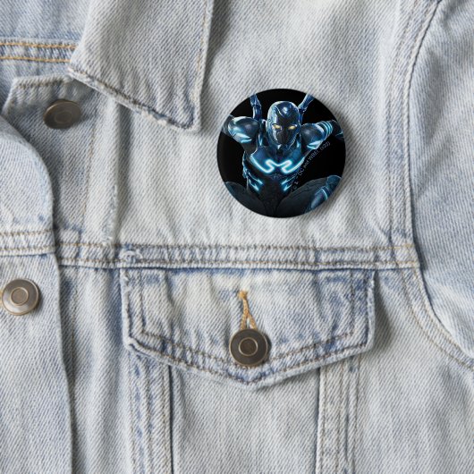 Blauer Käfer Leaping Art Button (Beispiel)