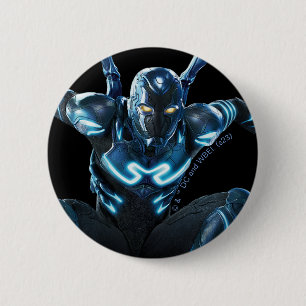 Blauer Käfer Leaping Art Button