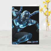 Blauer Käfer Leaping Art Karte (Gelbe Blume)