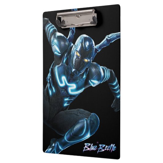 Blauer Käfer Leaping Art Klemmbrett (Links)