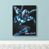 Blauer Käfer Leaping Art Leinwanddruck (Insitu (Holzboden))