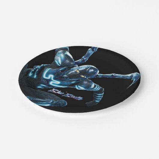 Blauer Käfer Leaping Art Pappteller (Schrägansicht)