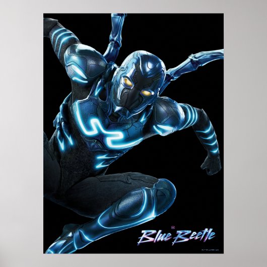 Blauer Käfer Leaping Art Poster (Vorne)