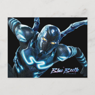 Blauer Käfer Leaping Art Postkarte