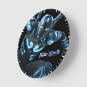 Blauer Käfer Leaping Art Runde Wanduhr (Winkel)