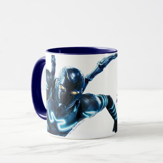 Blauer Käfer Leaping Art Tasse (Vorderseite Links)