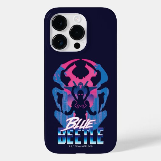 Blauer Käfer Retrowave gegen Grafik Case-Mate iPhone Hülle (Rückseite)