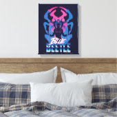 Blauer Käfer Retrowave gegen Grafik Leinwanddruck (Insitu (Schlafzimmer))