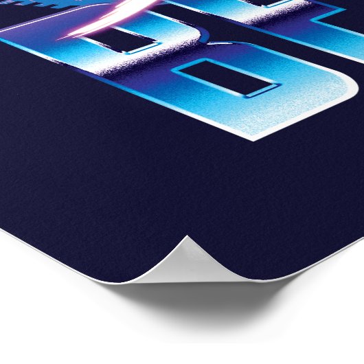 Blauer Käfer Retrowave gegen Grafik Poster (Ecke)