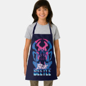 Blauer Käfer Retrowave gegen Grafik Schürze (Insitu)