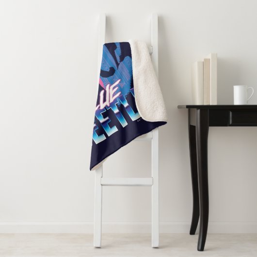 Blauer Käfer Retrowave gegen Grafik Sherpadecke (Beispiel)