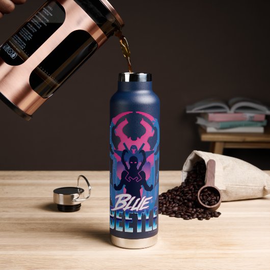 Blauer Käfer Retrowave gegen Grafik Trinkflasche (Kaffee)