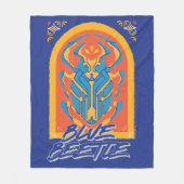 Blauer Käfer Scarab Talavera Graphic Fleecedecke (Vorderseite)