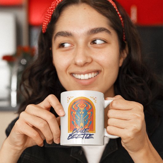 Blauer Käfer Scarab Talavera Graphic Jumbo-Tasse