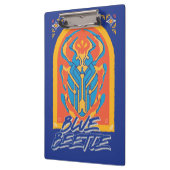 Blauer Käfer Scarab Talavera Graphic Klemmbrett (Links)