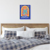 Blauer Käfer Scarab Talavera Graphic Leinwanddruck (Insitu (Schlafzimmer))