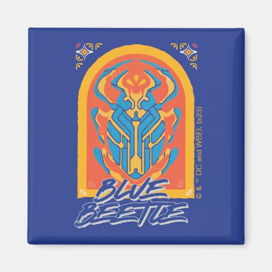 Blauer Käfer Scarab Talavera Graphic Magnet (Vorne)