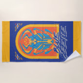 Blauer Käfer Scarab Talavera Graphic Strandtuch (Vorderseite)